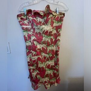 Lilly Pulitzer strapless horse print ruffled mini sz 4